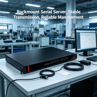 Serveur de périphériques série en rack 24 ports RS485 industriel 1U 19 pouces double alimentation Modbus TCP Acquisition de données PLC