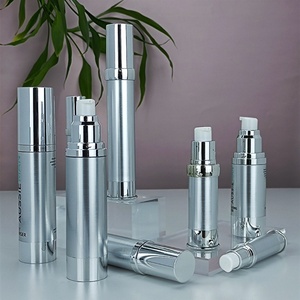 Luxury 5ML 10Ml 15ML 20Ml 30Ml Silver Airless <b>Pump</b> Lotion <b>Bottle</b> Cosmetic Plastic Airless <b>Bottle</b> for Serum - Product Image 6