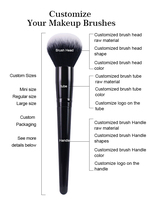 Pinceau plat professionnel pour poudre, poils synthétiques, manche en bois, pinceau pour le visage pour l'application quotidienne du maquillage