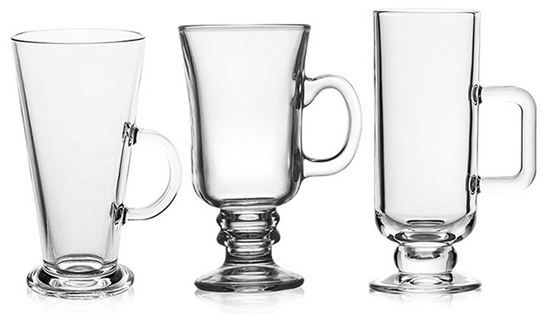 250ml 8oz Irish Coffee Glassware with Handle Goblet Latte Juice Fruit Tea Milk Cappuccino Glass Transparent Mugs Drinking Cups