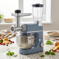 Robot culinaire multifonction 3-en-1 1000W avec mixeur 1,5L, hachoir à viande et fonction de broyage, bol de 5L, usage intensif