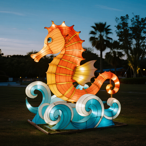 Bestseller Lanterna Animale Colorata Cartone Animato Cavalluccio Marino Luminoso Vivace Impermeabile Decorazione Acquario Eventi del Ringraziamento Festa Costiera - Product Image 2