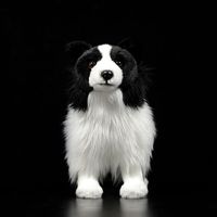 Peluche chien Border Collie mignon en fausse fourrure, fait main, 31cm-50cm, sans rembourrage, simulation de chien, cadeau