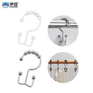 E-WANG Modern Simple Style Double <b>Curtain</b> <b>Hooks</b> Bathroom Shower <b>Curtain</b> Ring <b>Hook</b> - Product Image 1