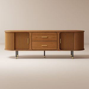 New Design Modern 70" <strong>Oval</strong> Wooden <strong>TV</strong> <strong>Stand</strong> - Product Image 2