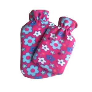 Top China supplier 1000ml durable medical rubber hotwater bottles with warm printed fleece covers