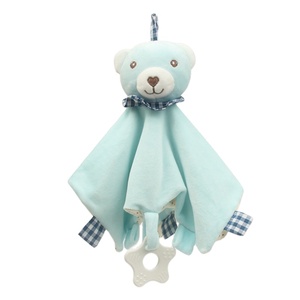 Manta Suave para Bebé con Oso <span class=keywords><strong>de</strong></span> Peluche - Manta <span class=keywords><strong>de</strong></span> Seguridad Infantil y Juguete <span class=keywords><strong>de</strong></span> Peluche Combinados, Toalla <span class=keywords><strong>de</strong></span> Abrazo para Dormir Recién Nacidos - Product Image 1