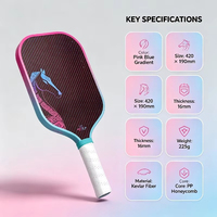 Raquette de pickleball en fibre d'aramide Kevlar tissée, noyau EPP pressé à chaud 16 mm, qualité professionnelle, vente en gros pour jeu en extérieur