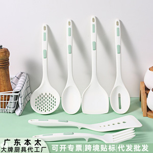 White Silicone Kitchen Utensil Set 5 Pieces Heat Resistant Non Stick <b>Spoon</b> Spatula Fork For Cooking - Product Image 5