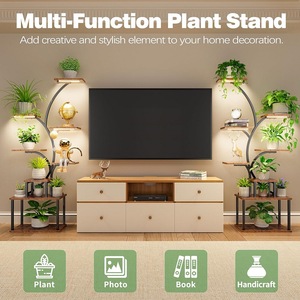 Soporte para plantas de interior con luz de crecimiento de plantas, estantes para plantas multicapa, estante de exhibición adecuado para terraza, balcón, decoración del hogar - Product Image 5