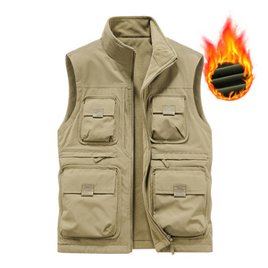 Nouveau gilet réversible multi-poches doublé polaire pour homme, idéal pour les activités de plein air, la pêche et la photographie - Product Image 2