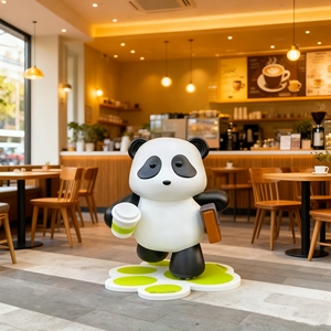 Escultura gigante de panda de fibra de vidrio CS082 para eventos de activación de marca, decoración de parques temáticos, adorno para interiores y exteriores. - Product Image 2