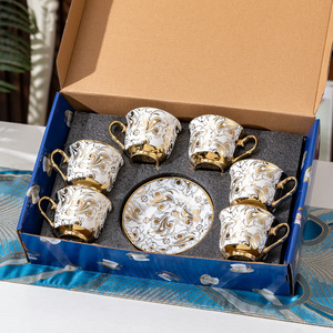 Bone China Ceramic Coffee Mug <b>Sets</b> Polka Pattern Hand Grip Dishwasher & Microwave Safe Home Hotel Office Use Wholesale Export - Product Image 1
