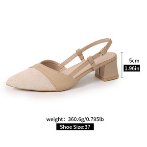 Nouvelle conception de luxe pour <span class=keywords><strong>femme</strong></span>, sexy, à <span class=keywords><strong>bout</strong></span> pointu, talons hauts épais, empeigne pointue et en V, bride fine, boucle de col, M-LC-012 - Product Image 5