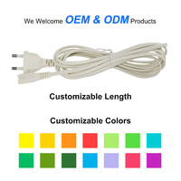 VDE Maßgefertigtes Kabel für Haushaltsgeräte Rasierer-Netzkabel Cremeweiß KC-Zertifiziert CEE/C7 IEC-Enden IP20 PVC-Kupfermaterial
