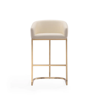 Ensemble de tabouret de bar en velours doré populaire avec logo personnalisé Guangzhou chaise de bar à hauteur de comptoir avec dossier bas pour cuisine île bar pub