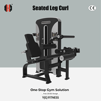 Machine à flexions de cuisses assise avec dossier réglable, rouleaux de guidage pour les jambes, stabilisateur avant et pile de poids pour salle de sport commerciale