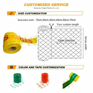 Malla de Advertencia para Cables Subterráneos YONGTE V-BR60-10026 de Plástico <span class=keywords><strong>HDPE</strong></span> de 20cm y 30cm de Alto, Multicolor, con Protección UV - Product Image 4