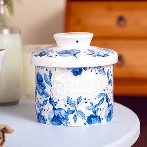 Fresh Floral Ceramic Butter Dish With Lid, Butter & <b>Cheese</b> <b>Storage</b> <b>Container</b> for Home and Restaurant Use - Product Image 1