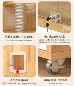 بيع جديد قفص قطة بعجلات حيوان مريح مع سلالم منزل أثاث القط - Product Image 4