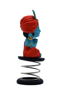 Dhyana Krishna, Figura Decorativa de Plástico en Tono Azul para el Tablero del Auto y el Templo del Hogar, Obra de Arte Espiritual Meditativa - Product Image 5
