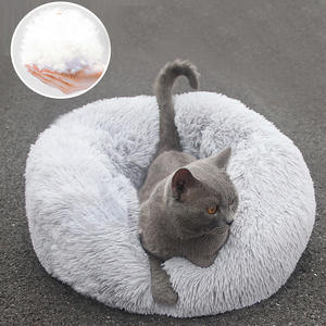 فاخر XL على الطراز الزهري الكرتون الكلب القط عش نصف المغلقة القطيفة النسيج الفراء الحيوانات الأليفة السرير قابل للغسل الدافئة في الأماكن المغلقة مصنع واقية - Product Image 4