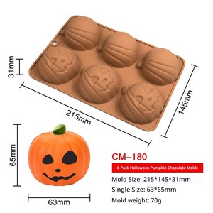 Moules en silicone pour chocolat aux couleurs vives orange et noir pour Halloween, parfaits pour les cadeaux de fête et les bonbons ou des farces - Product Image 2