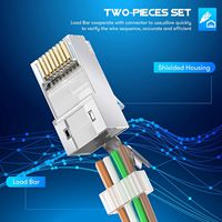 ZoeRax Paquete de 50 Conectores RJ45 STP/FTP Chapados en Oro, Conector Ethernet Blindado CAT6A CAT7