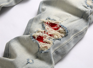 <span class=keywords><strong>Jeans</strong></span> <span class=keywords><strong>Skinny</strong></span> Elasticizzati da <span class=keywords><strong>Uomo</strong></span> di Alta Qualità Amiri con Toppe Distressed e Ricami Personalizzati con Logo del Marchio all'Ingrosso dalla Fabbrica - Product Image 5