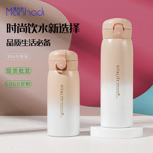 Vitality <b>Insulated</b> Water <b>Bottle</b> 304 Stainless Steel Gradient Color Portable Travel Tumbler With Pop Up Lid - Product Image 2