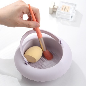 ที่วางแปรงแต่งหน้าอเนกประสงค์พร้อมเครื่องอบแห้ง ชามล้างพับได้ คุณภาพสูง อุปกรณ์ทำความสะอาดแปรงเครื่องสำอาง - Product Image 4