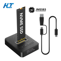 Base de Conexión para SSD M.2 NVMe, Chip JMS583, USB 3.2 Gen2 de 10 Gbps, Cable 2 en 1 USB-A y USB-C, Carcasa de Plástico para 2230/2242/2260/2280/22110