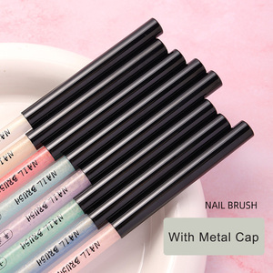 Pinceau à ongles court personnalisé avec logo, coloré, 8 mm, 12 mm, pour liner, peinture, gel de construction, motifs floraux, manucure, salon, nail art - Product Image 3