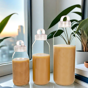 Xách tay mang cup đi kèm du lịch thể thao cao Borosilicate 300 500 900ml chai nước thủy tinh với Tritan xử lý - Product Image 2