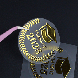 Personalizado impermeable personalizado lámina de oro transparente pegatinas promocional impresión transparente Logo Sticker <span class=keywords><strong>Maker</strong></span> - Product Image 1