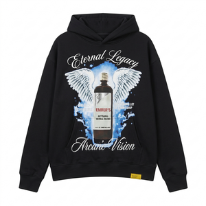 เสื้อฮู้ดพิมพ์ลายกราฟิกสีเบจแบบหนาพิเศษ OEM รุ่น 6676 สำหรับผู้ชาย ทรงโอเวอร์ไซส์ สไตล์ Y2K สตรีทแวร์ เสื้อสเวตเชิ้ตเปล่า ผลิตจากโรงงานเสื้อผ้า - Product Image 1