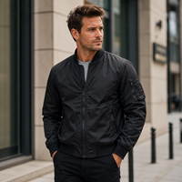Veste bomber pour homme avec logo personnalisé, vente en gros, légère, fermeture éclair, streetwear, veste d'automne, OEM