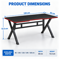 Bureau de jeu pour PC à hauteur réglable avec étagère pour la maison, la chambre ou les appartements locatifs, modèle fabriqué en Chine, sans surface de travail