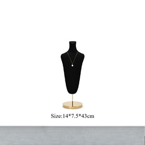 Soporte de exhibición de collar con base metálica, modelo de maniquí para retratos, expositor de collares. - Product Image 2