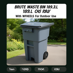 Bidone per Rifiuti Brute 189,3 L Grigio con Ruote per Uso Esterno - Product Image 3