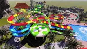 Wasser thema Aquapark ausrüstung Wasser rutsche 3D-Planung und Farb gestaltung