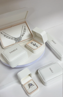 Lot de 100 boîtes à bijoux en cuir PU FANDIJI pour bagues, colliers et bracelets, avec personnalisation de logo disponible et gravure de caractères métalliques