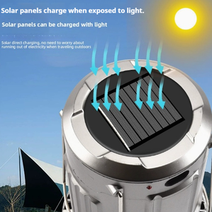 Nouvelle lanterne de camping d'urgence 2026 avec ventilateur |   Lampe étanche rechargeable solaire et USB pour les pannes de courant - Product Image 4