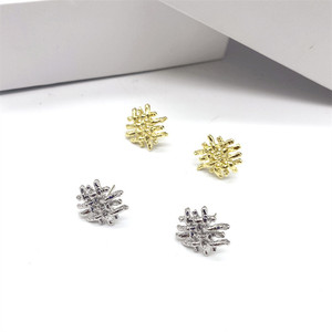<b>Stud</b> Earrings Geometric Irregular Grid Gold And <b>Silver</b> 925 <b>Silver</b> Ear Post Fashion Jewelry - Product Image 4