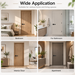 Poignée de porte moderne en laiton moleté pour villa, avec levier et cylindre magnétique factice EU pour intérieur - Product Image 6