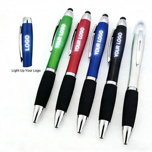 Customized 3-in-1 Multi-Functional Stylus LED Light Ballpoint <b>Pen</b> with Engraved Logo Promotional Stock Light up <b>Pen</b> - Product Image 1
