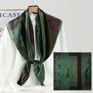 ผ้าพันคอไหมทวิลล์พรีเมียม ขนาด 90x90 ซม. ลายชาติพันธุ์ ป้องกันแสงแดดในฤดูร้อน ใช้ได้หลากหลาย เป็น<span class=keywords><strong>เครื่อง</strong></span>ประดับแฟชั่น - Product Image 3