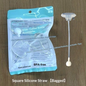 ขวดนมทรงสี่เหลี่ยมแบบใช้ได้กับ Beizhixing พร้อมหลอดซิลิโคนแบบลูกบอลถ่วงน้ำหนัก จุกนมสำหรับเด็กทารก ไหลเร็ว ขนาดปากกว้าง - Product Image 6
