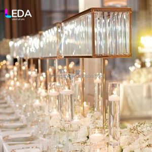 Jarrón de Flores Dorado Brillante LEDA, Decoración Popular para Fiestas, Centro de Mesa para Bodas, Soporte para Flores con Cuentas Acrílicas para Decoración de Eventos - Product Image 1