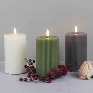 Décor à la maison 3D vraie flamme paraffine cire nervuré à piles faux électronique noël <span class=keywords><strong>LED</strong></span> sans flamme pilier <span class=keywords><strong>bougie</strong></span> pour mariage - Product Image 4